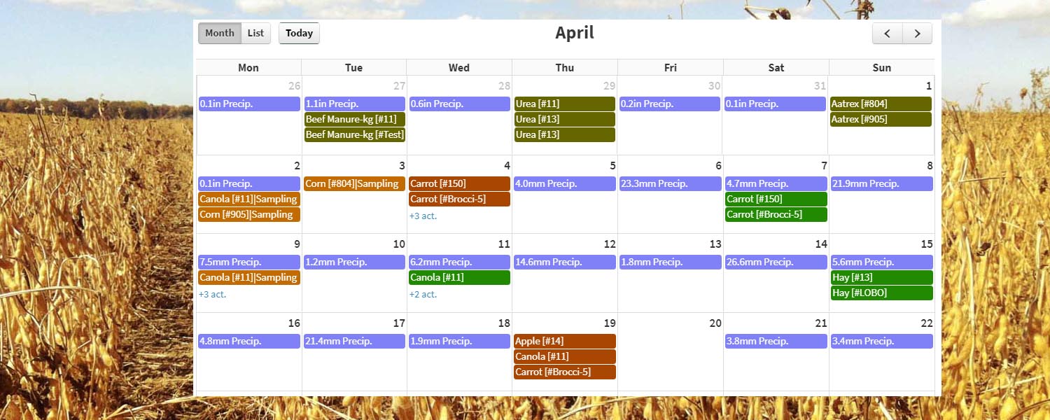 free field and crop activities record app