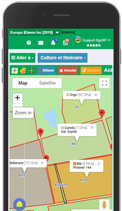 suivi cultures sur smartphone