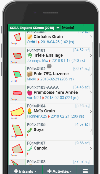 Logiciel Suivi Culture Agricole mobile