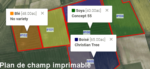 plan de parcelles et champs